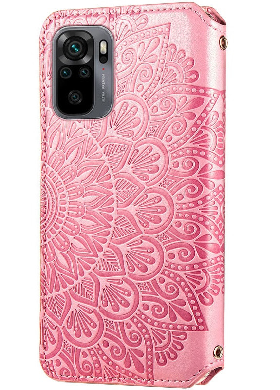 Шкіряний чохол книжка Mandala (PU) для Xiaomi Redmi Note 10 / Note 10s Рожевий (is_00000043350_3) Getman (237835107)