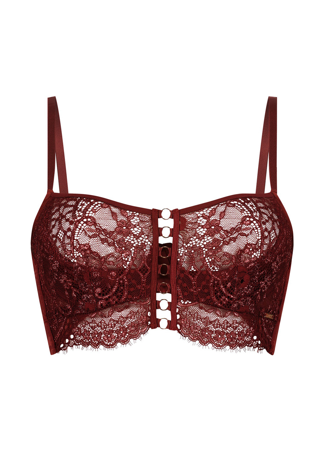 Бордовий топ бюстгальтер Hunkemoller з кісточками поліамід, мереживо
