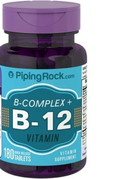 Комплекс витаминов группы B и витамин B-12 B Complex Plus Vitamin B-12 180 tablets Piping Rock (254346328)