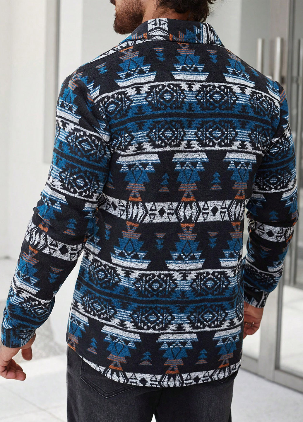 Цветная кэжуал рубашка с геометрическим узором SHEIN