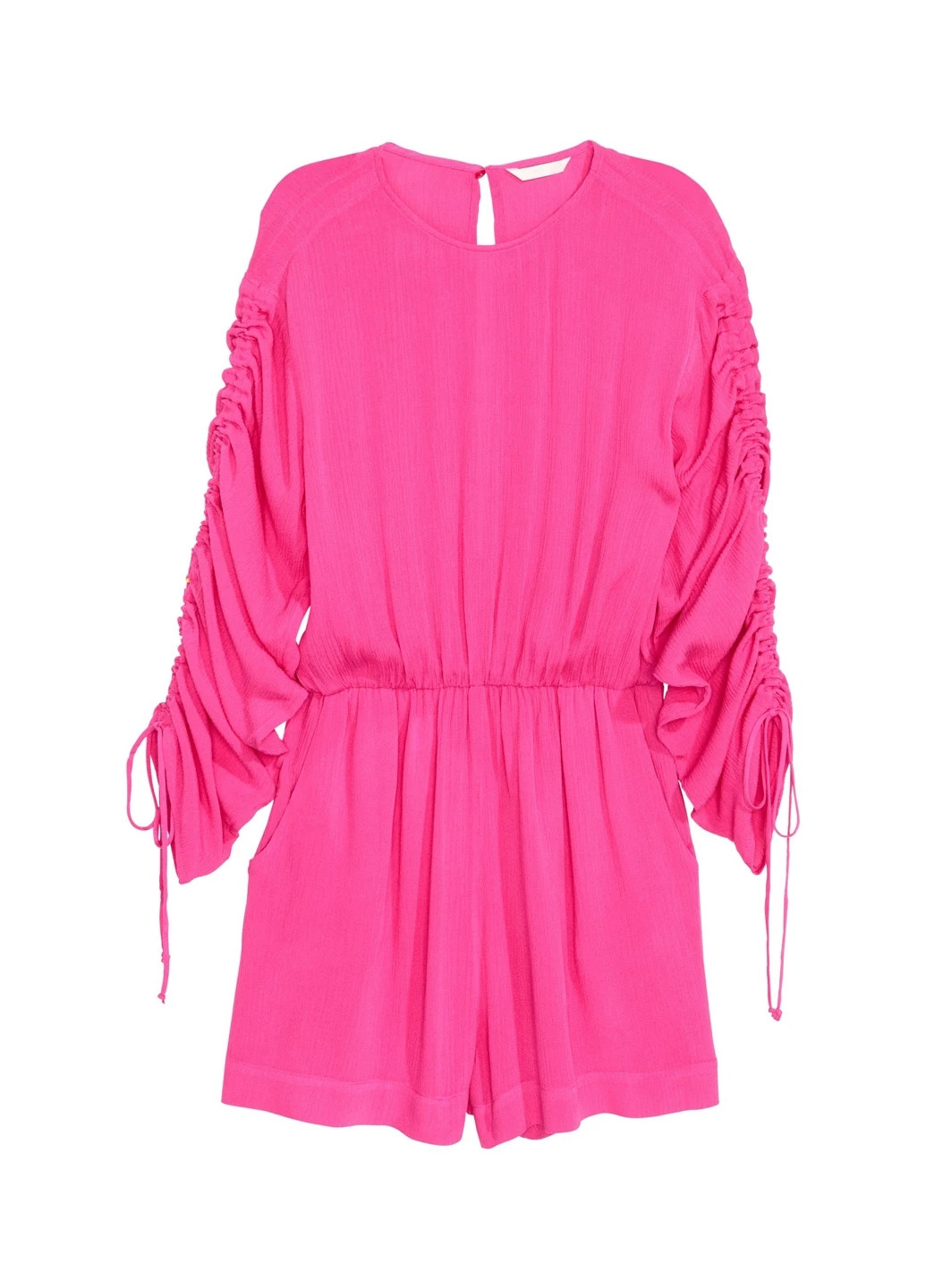 Комбинезон H&M комбинезон-шорты однотонный розовый кэжуал вискоза