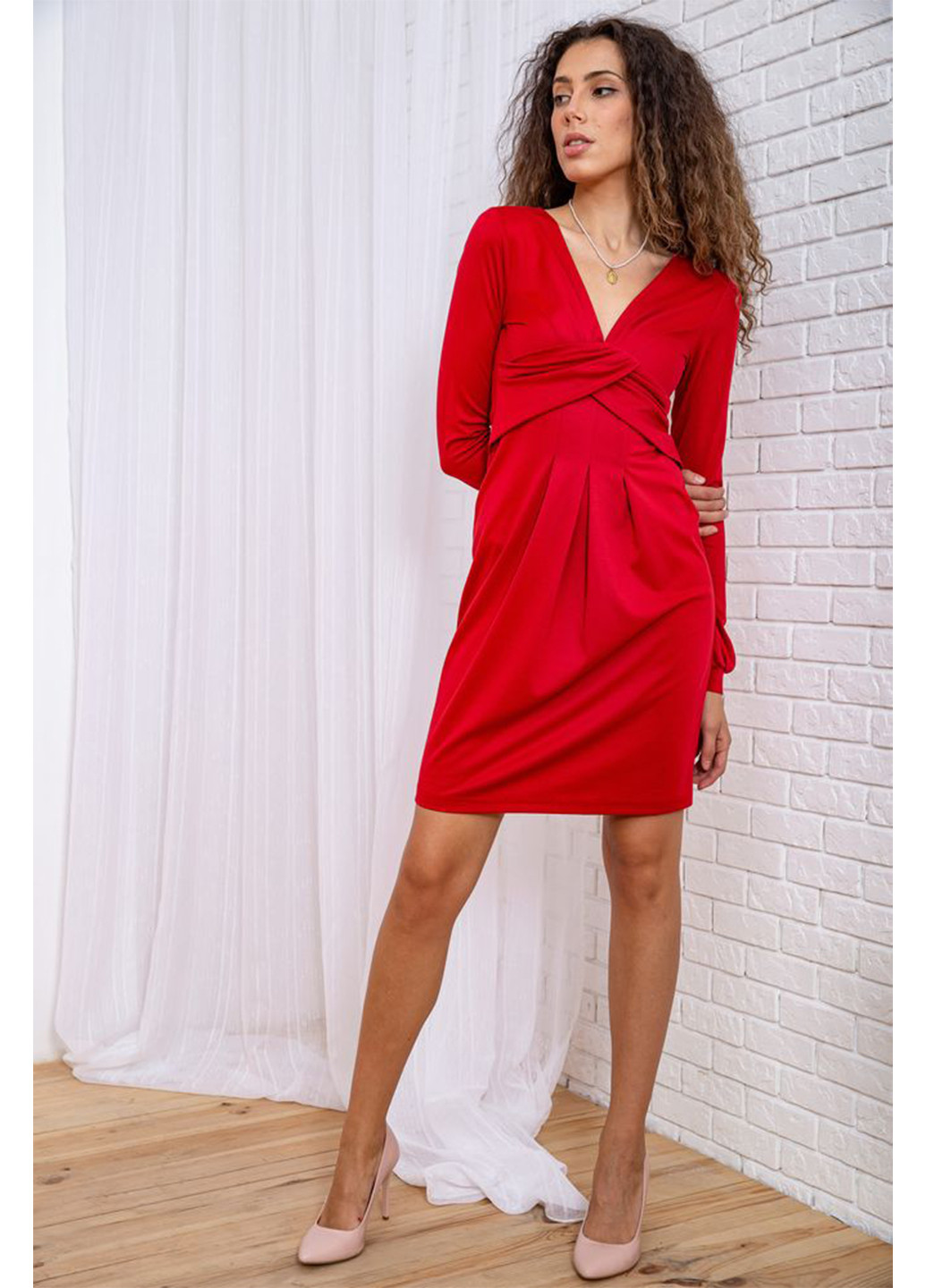Красное кэжуал платье футляр Ager однотонное