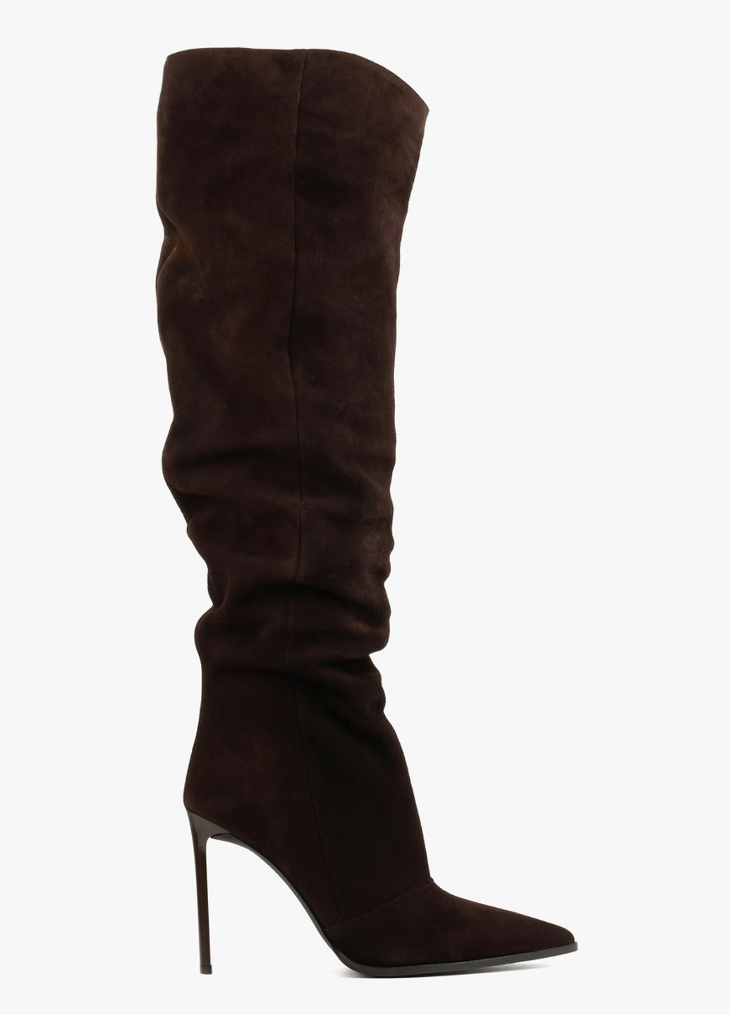 Коричневые осенние ботфорты Le'BERDES с драпировкой