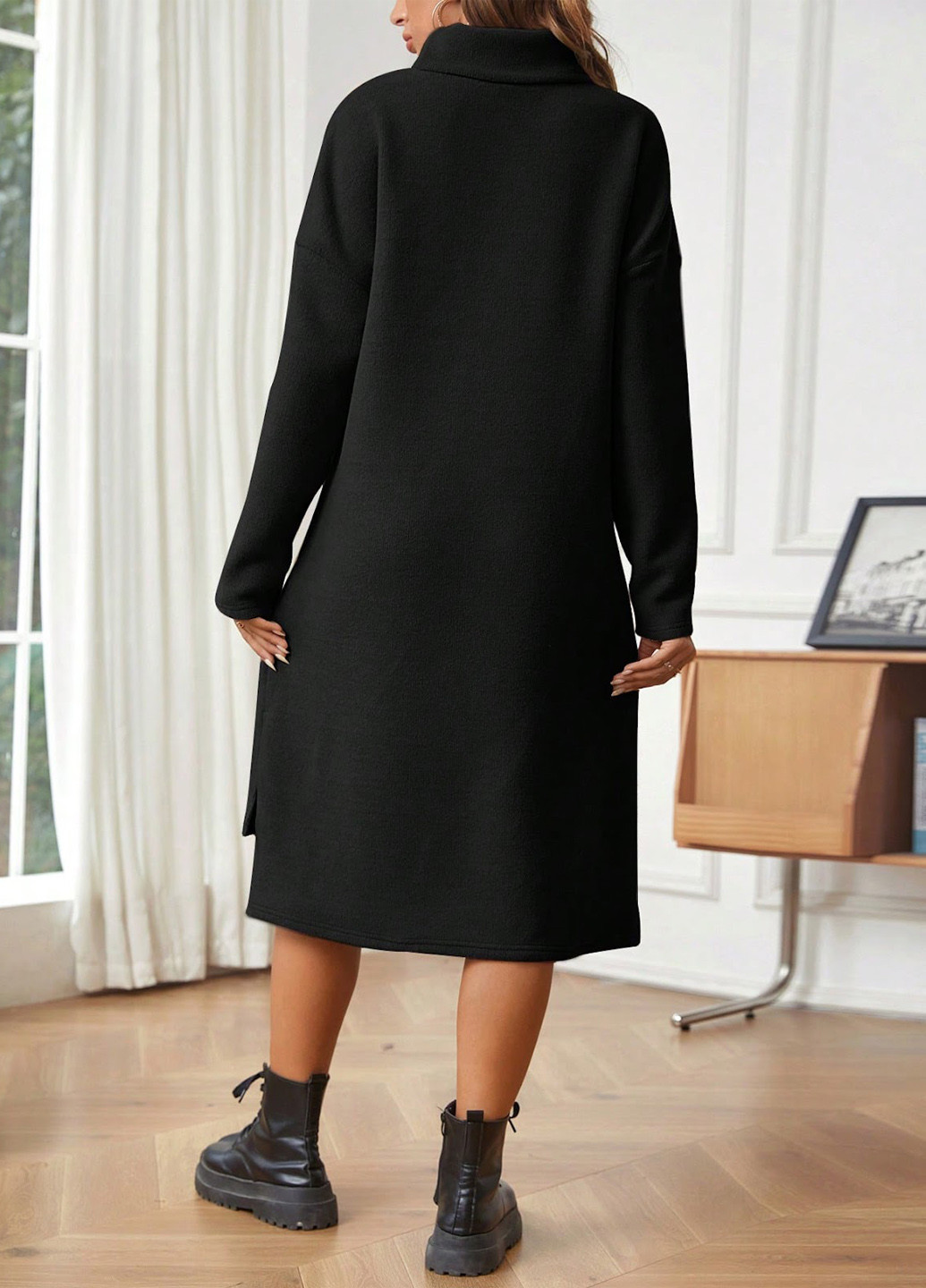 Черное кэжуал платье для беременных SHEIN однотонное