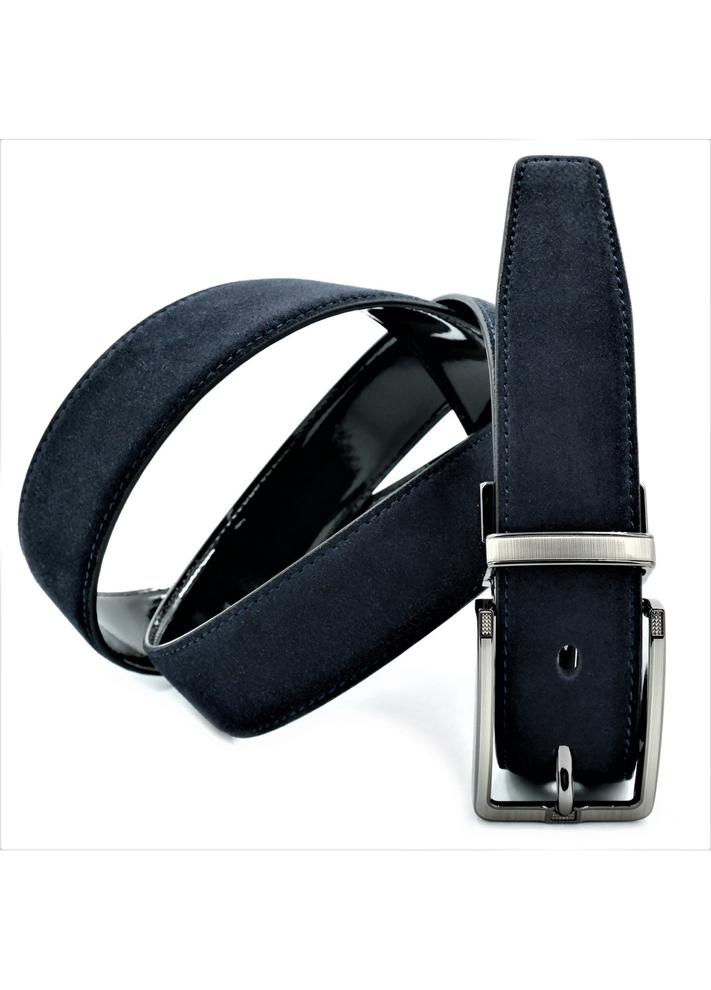 Чоловічий двосторонній шкіряний ремінь 110-125х3,5 см Weatro (252412741)