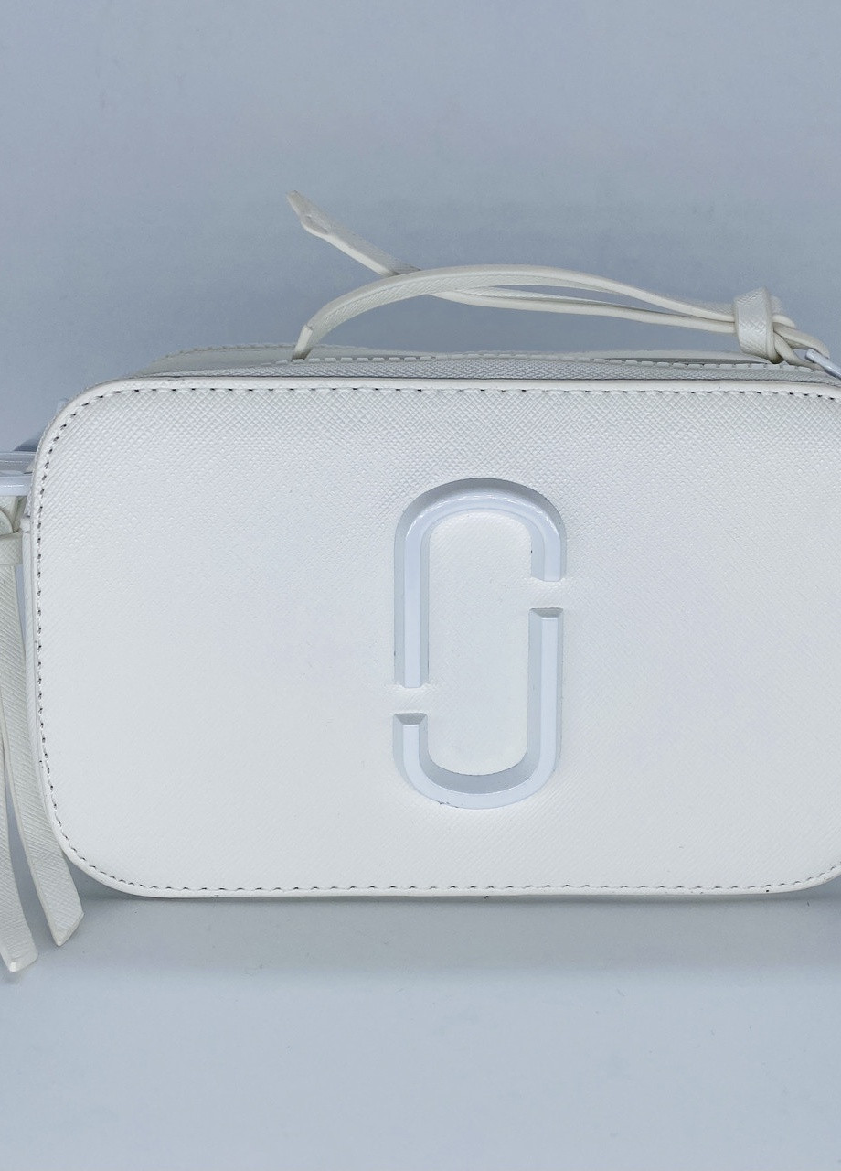 Жіноча прямокутна сумка крос-боді на широкому ремені біла NoName (251204023)