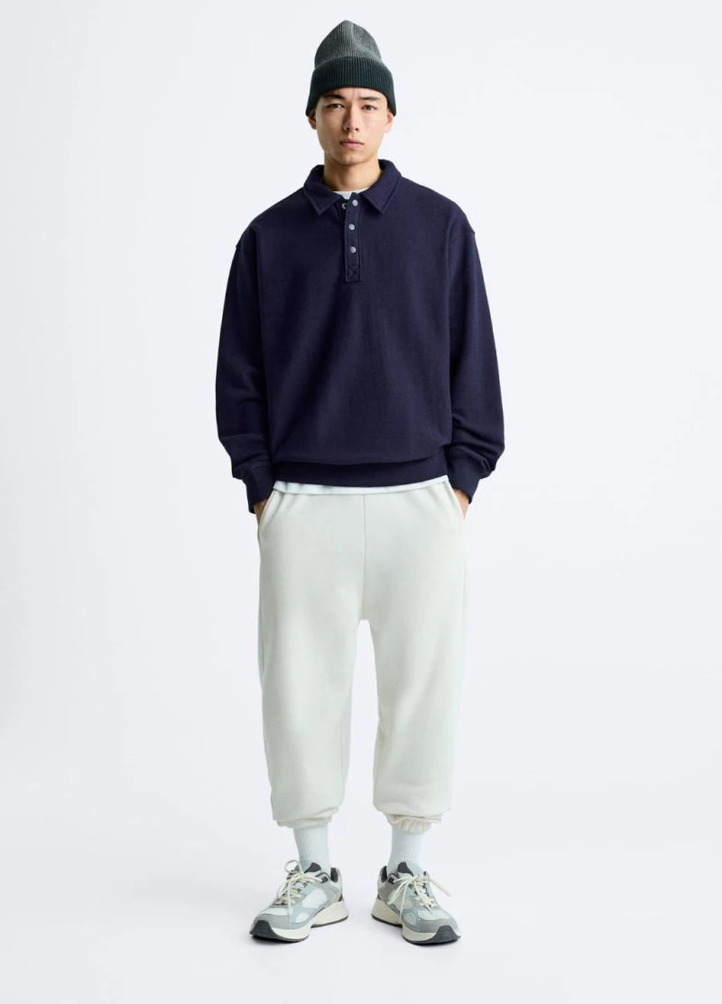 Индиго футболка-поло для мужчин Zara однотонная