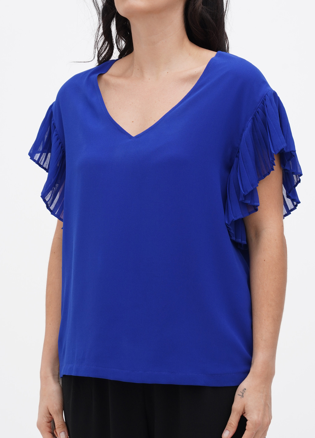 Синяя летняя блуза DKNY