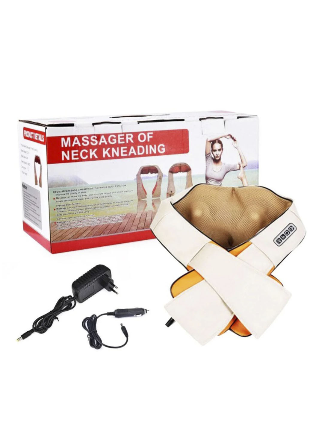 Роликовый массажер для спины и шеи Massager of Neck Kneading четыре массажных ролика Remax (251973245)