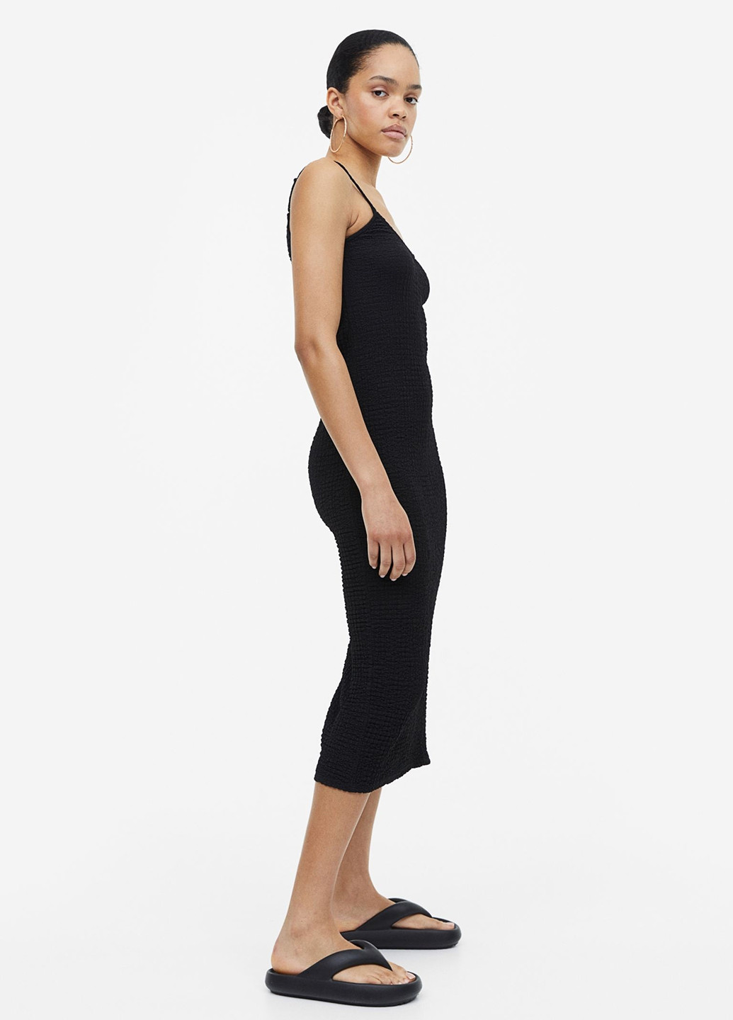 Чорна кежуал сукня H&M однотонна