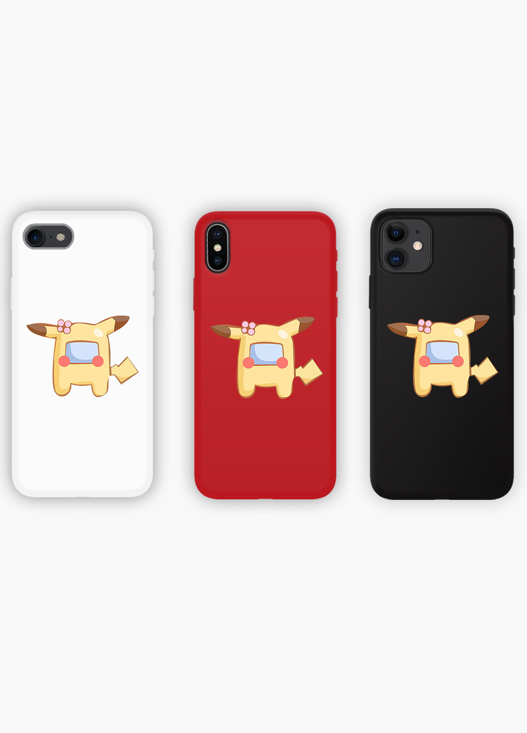 Чехол силиконовый Apple Iphone X Амонг Ас Покемон Пикачу (Among Us Pokemon Pikachu) (6129-2419) MobiPrint (219565719)