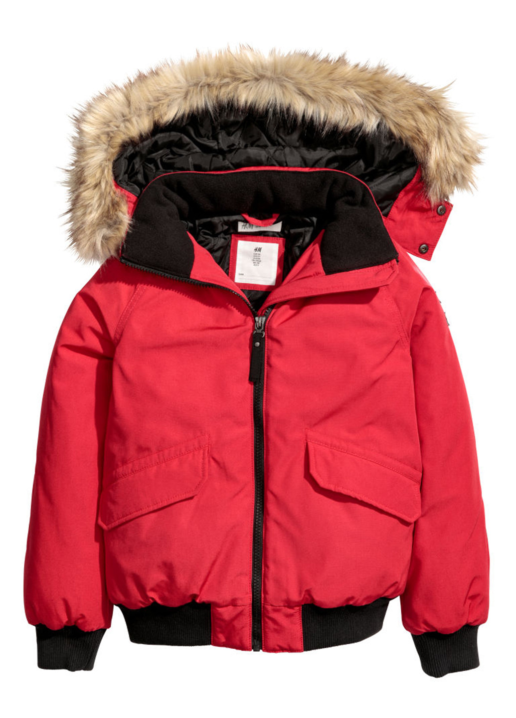Красная зимняя куртка H&M