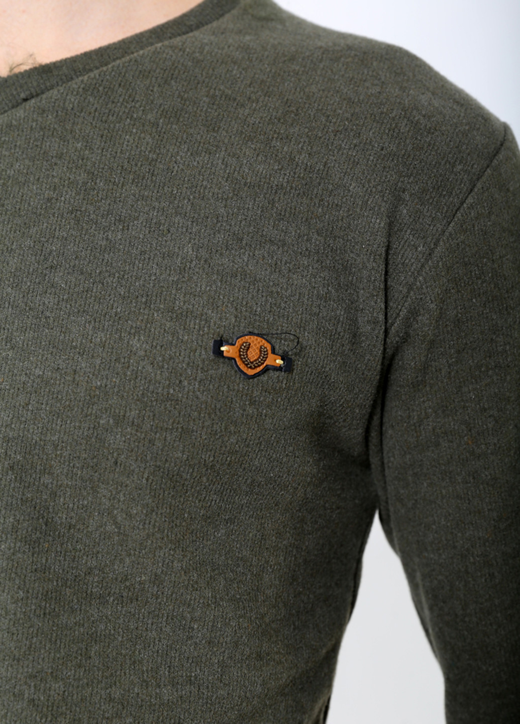 Свитшот Ager - Приталенный крой логотип хаки кэжуал трикотаж - (168261745)