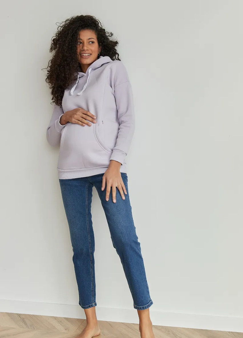 Сині джинси для вагітних Mom's комфортні з високим трикотажним бандажиком на животик To Be - (251297144)