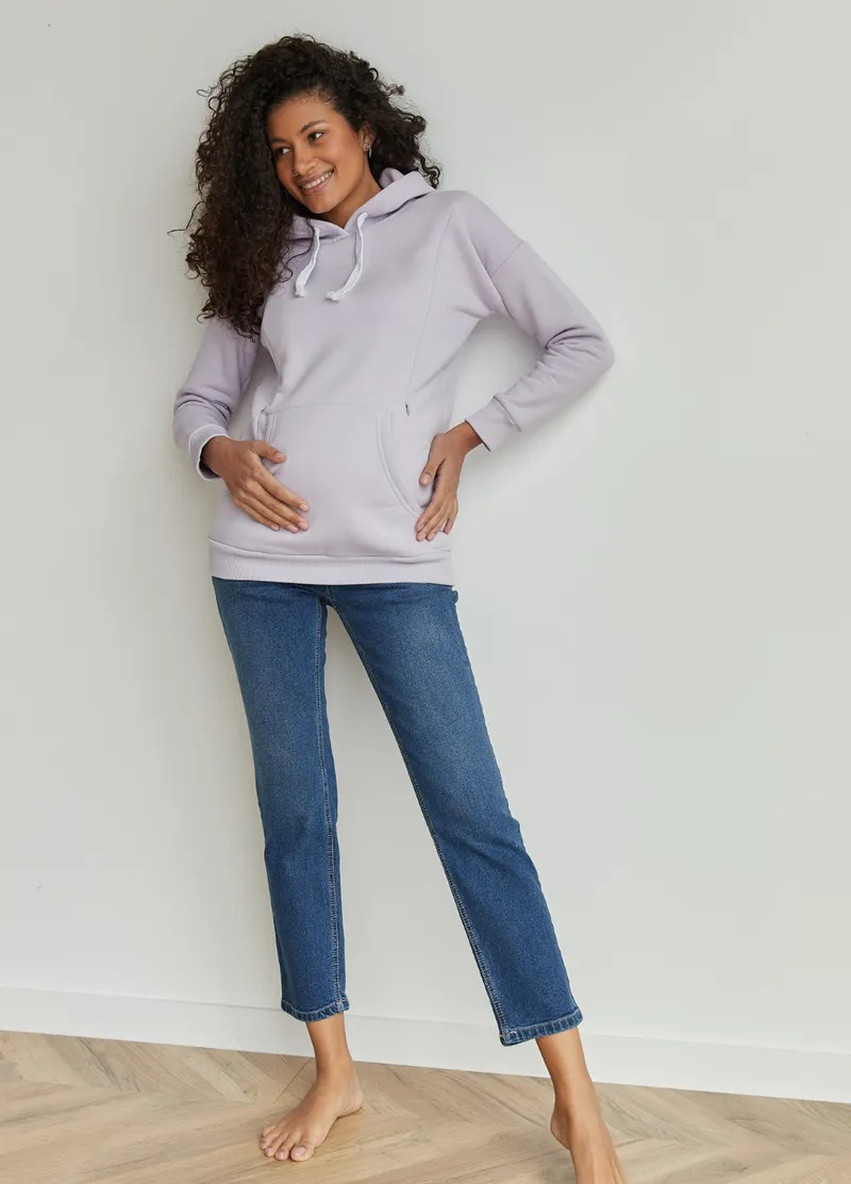 Синие джинсы для беременных Mom's комфортные с высоким трикотажным бандажиком на животик To Be - (251297144)