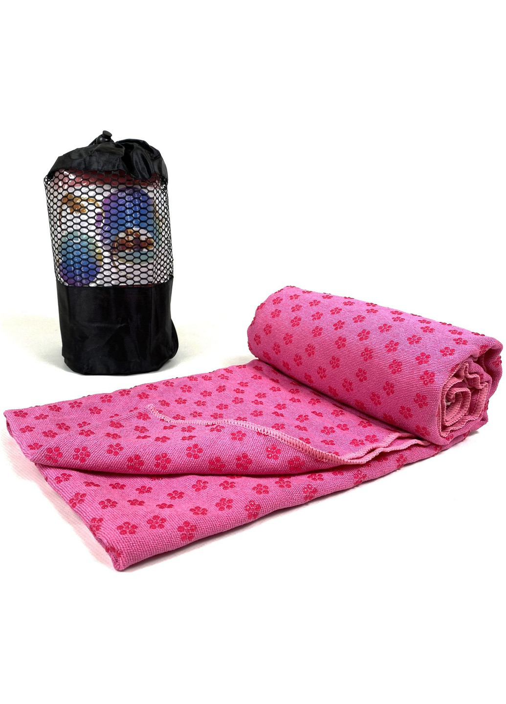 Килимок-рушник для йоги рожеве (гігієнічний, антибактеріальну, вологопоглинаючого для фітнесу і пілатесу) EasyFit (241229821)
