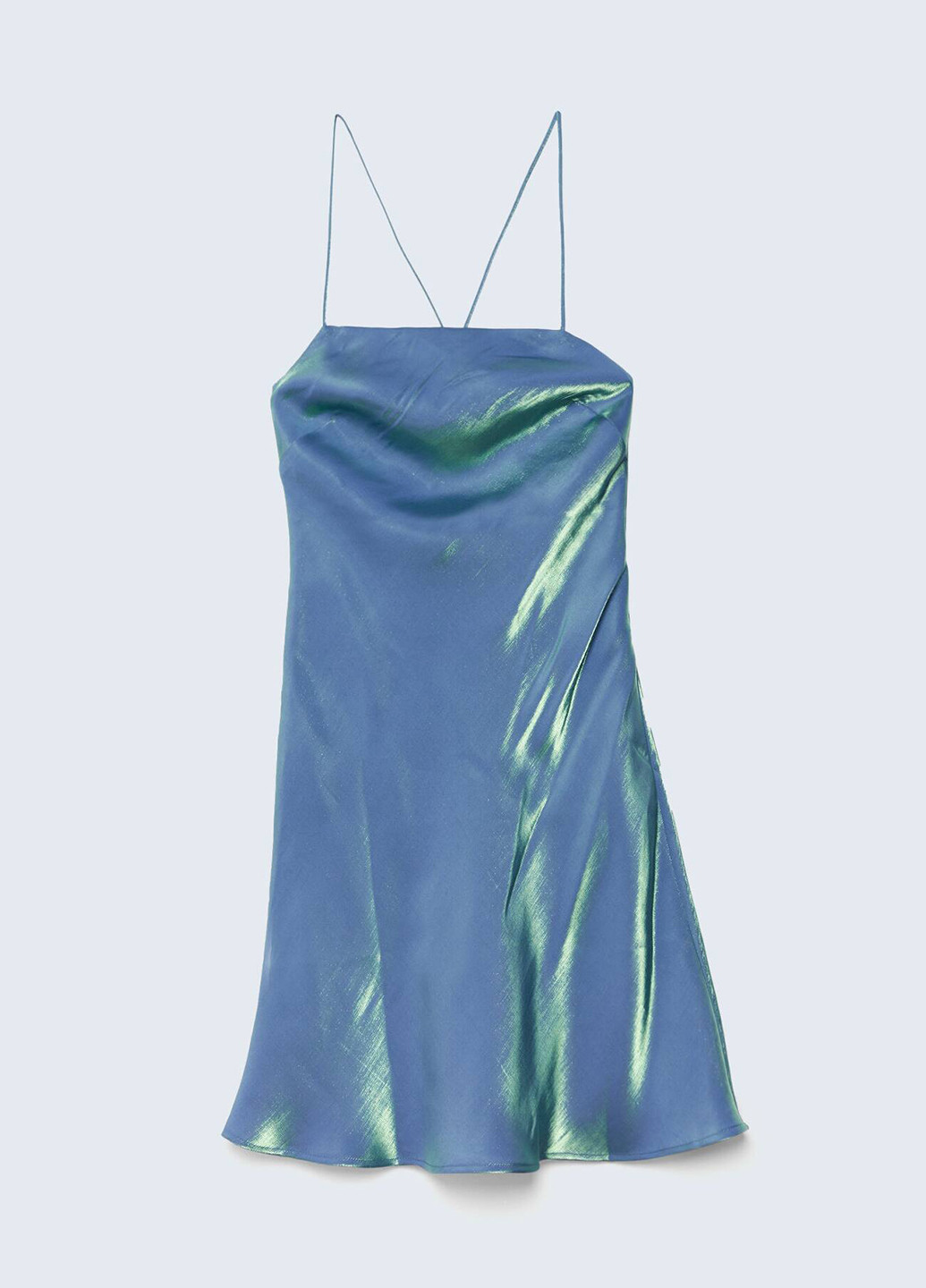 Блакитна коктейльна сукня з відкритою спиною, сукня-комбінація Stradivarius однотонна
