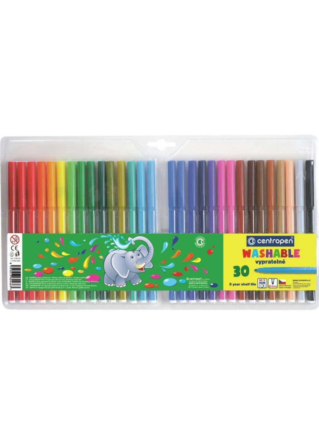 Фломастери 7790/30 Washable, 30 colors (7790/30 ТП) Centropen (254069579)