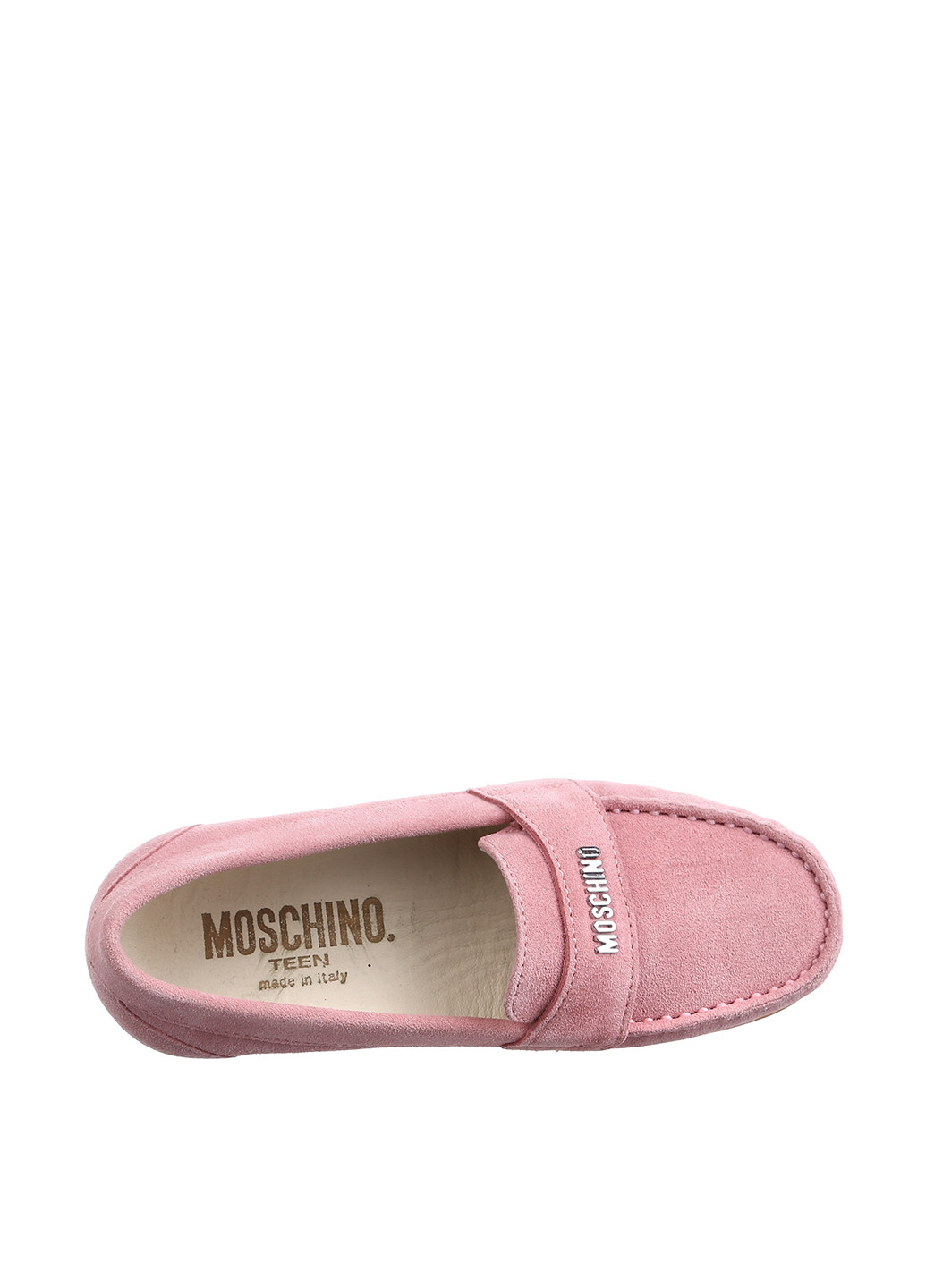 Светло-розовые мокасины Moschino без шнурков