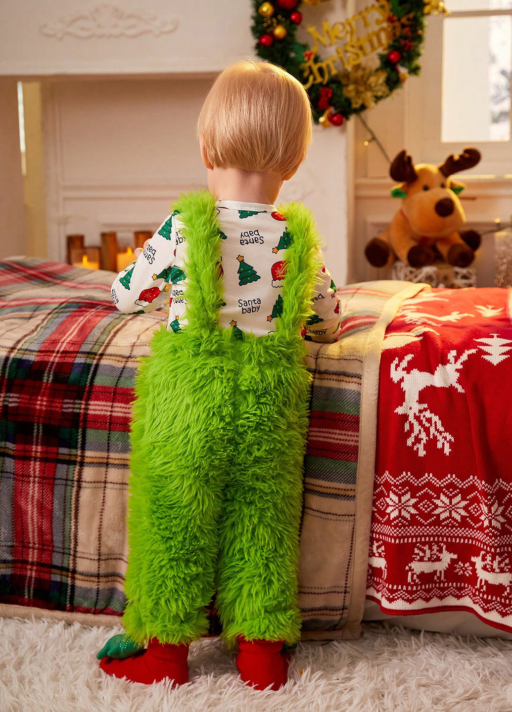 Зелений демісезонний костюм (боді, комбінезон) брючний SHEIN