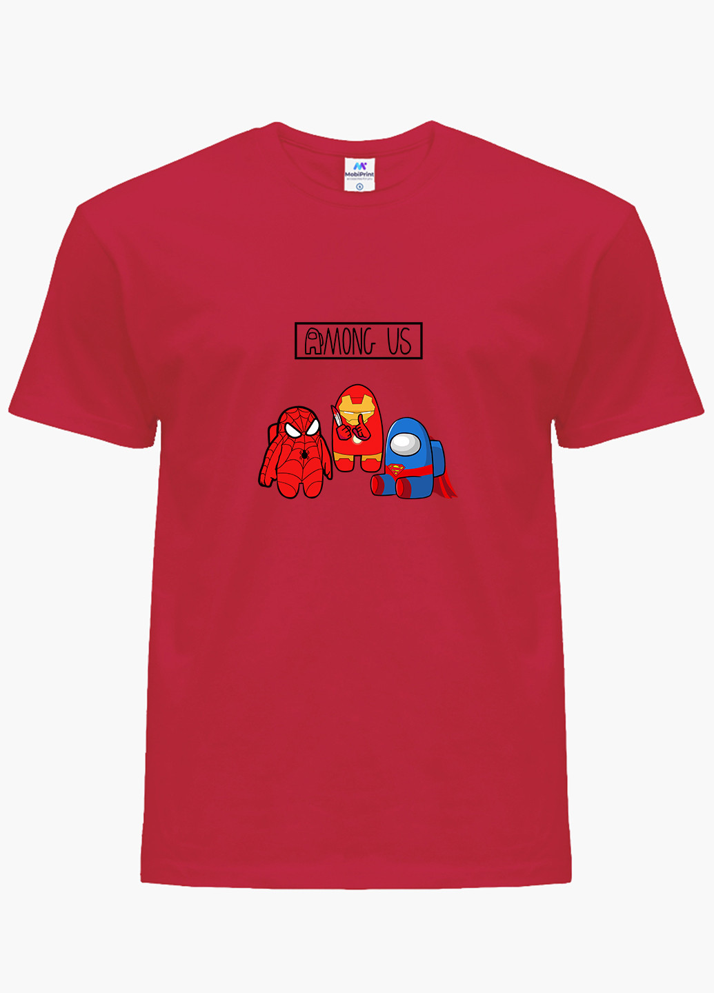 Красная демисезонная футболка детская амонг ас (among us)(9224-2431) MobiPrint