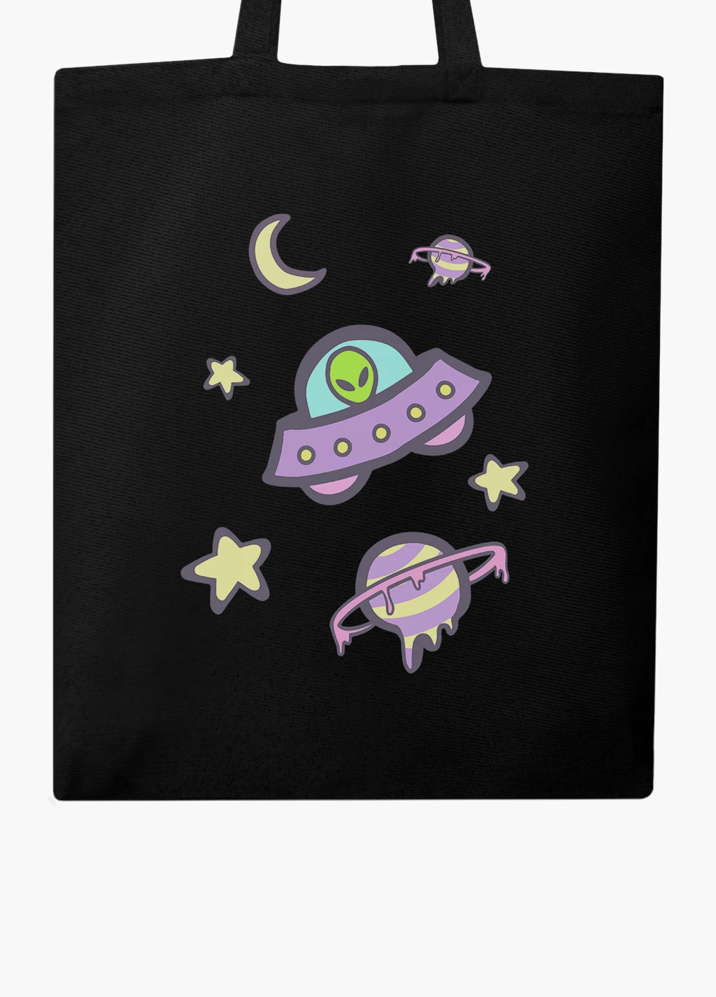 Эко сумка шоппер Инопланетяни в космосе (Aliens in space) (9227-2854-BK) MobiPrint (236265304)