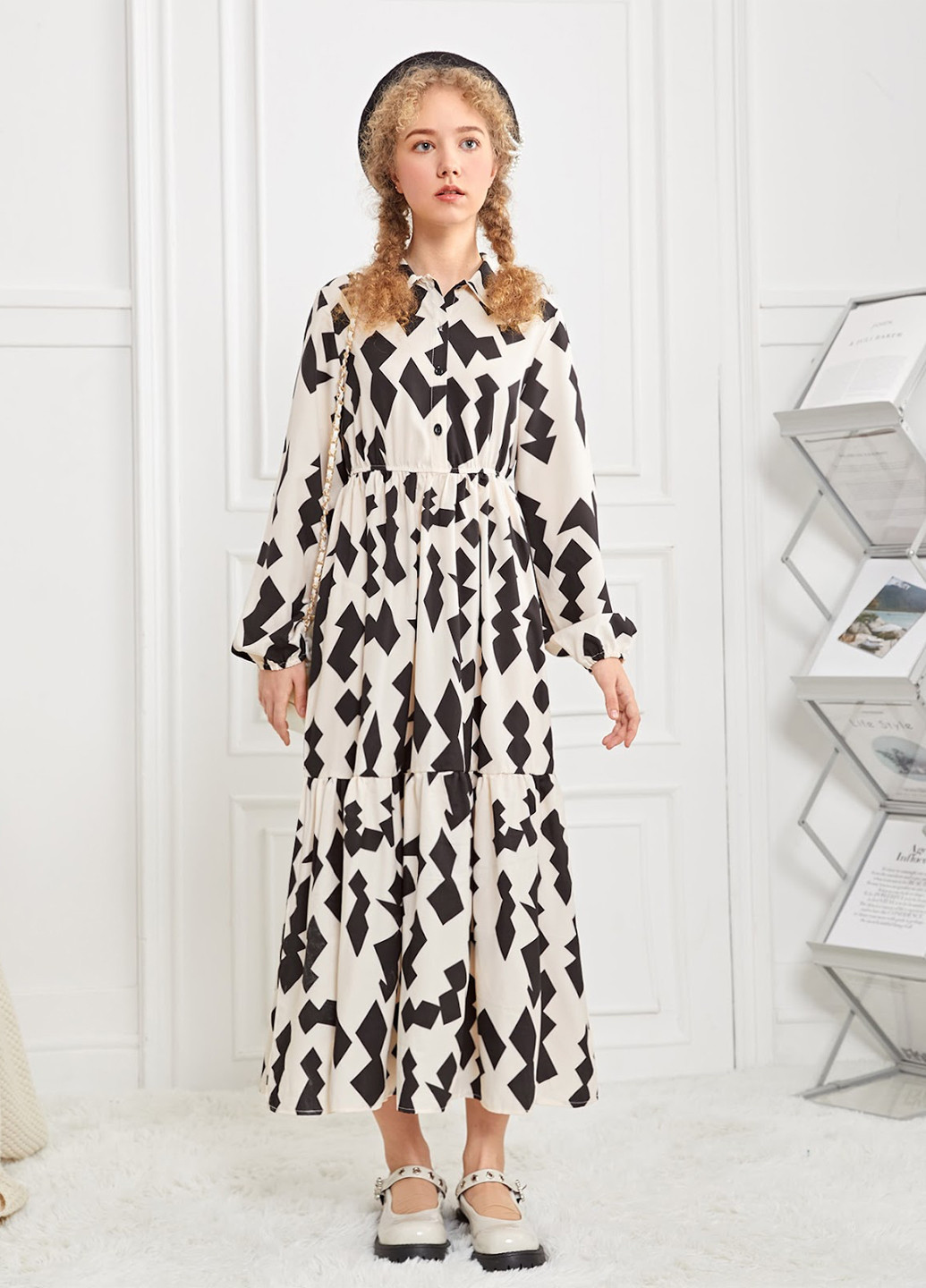 Чорно-біла сукня SHEIN (329821513)