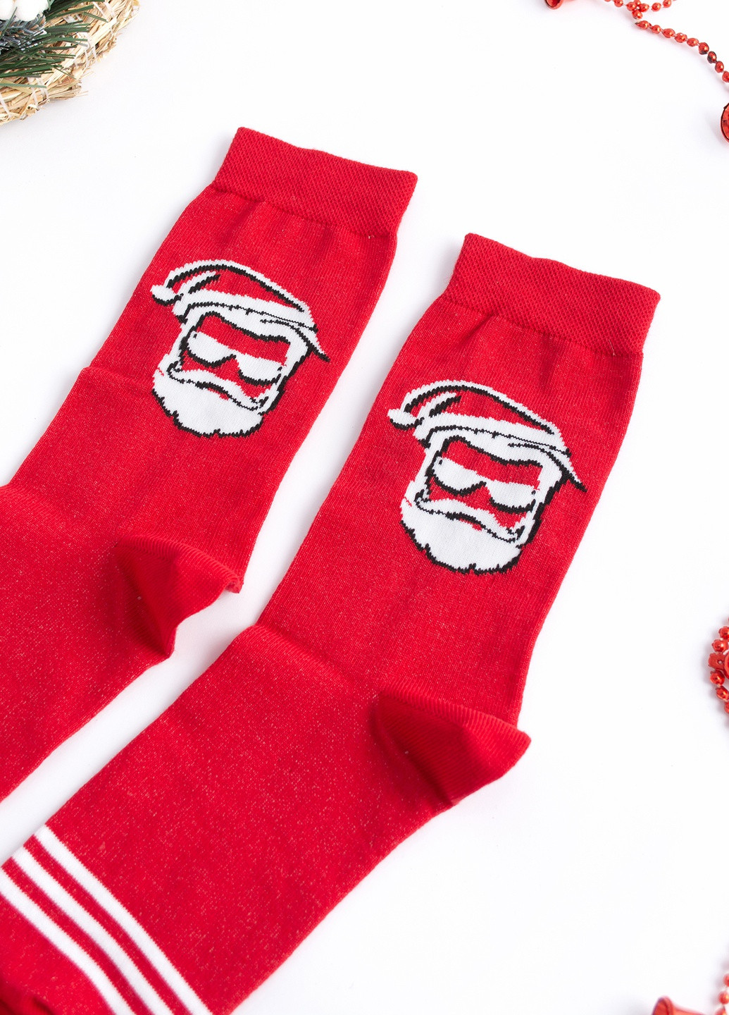 Шкарпетки новорічні з високоякісної бавовни з оригінальним принтом "Santa" Maybel (250424364)