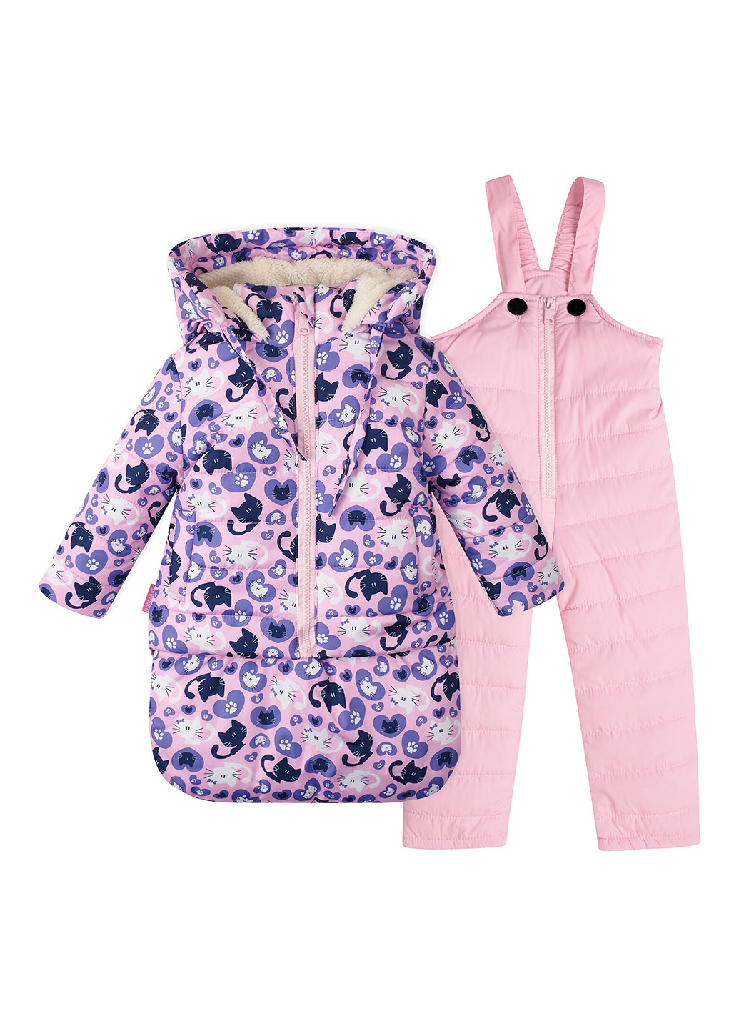Розовый зимний комплект(куртка, полукомбинезон) Одягайко