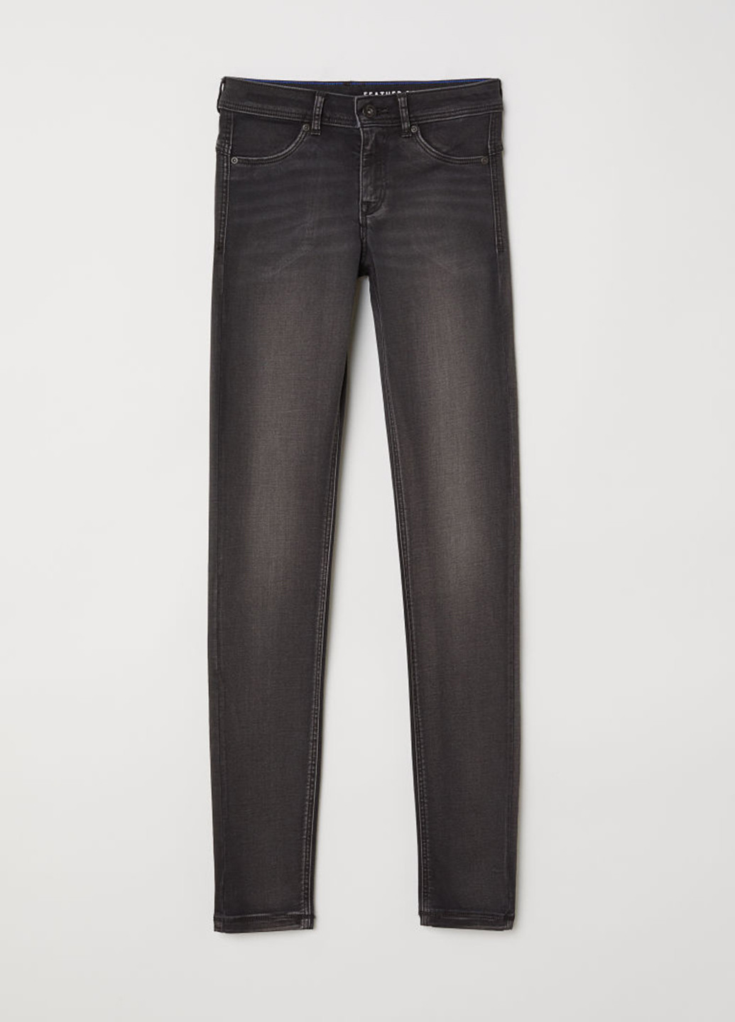 Джинси H&M скінні однотонні темно-сірі джинсові віскоза