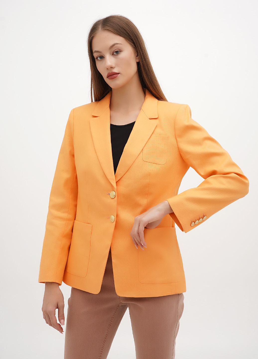 Оранжевый женский жакет J.Crew однотонный - демисезонный