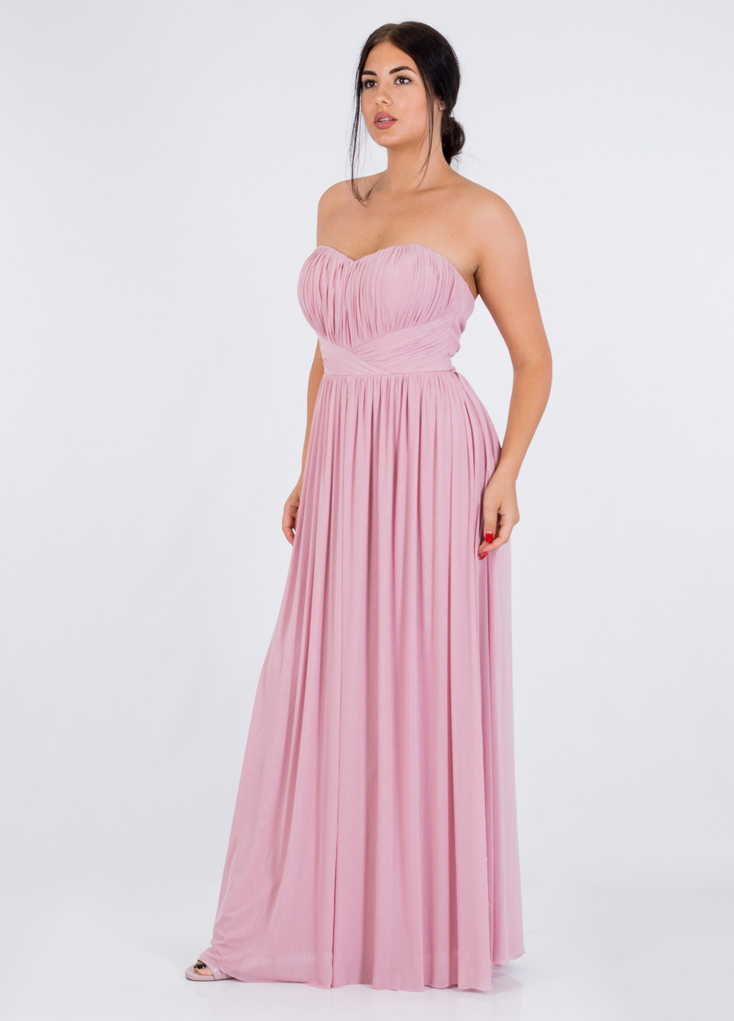 Рожева вечірня плаття, сукня кльош, з відкритими плечима Lipsy однотонна