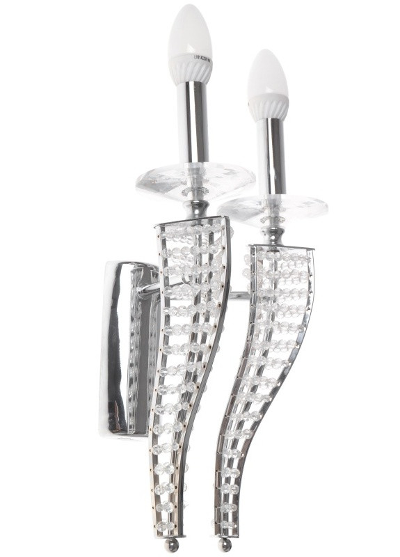 Бра настінне накладне у спальню кришталеве свічка BR-01 303W/2 Brille (253894604)