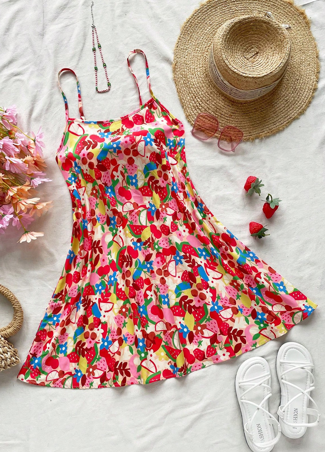 Комбінована кежуал сукня кльош SHEIN з малюнком