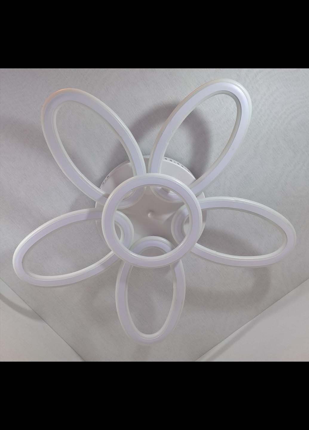 Світлодіодна потолочаня LED люстра 9986/5 + 1 Білий 10х62х62 см. Handmade (234537912)