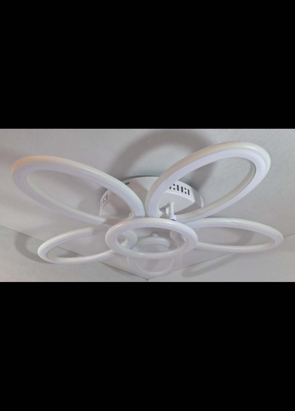 Світлодіодна потолочаня LED люстра 9986/5 + 1 Білий 10х62х62 см. Handmade (234537912)