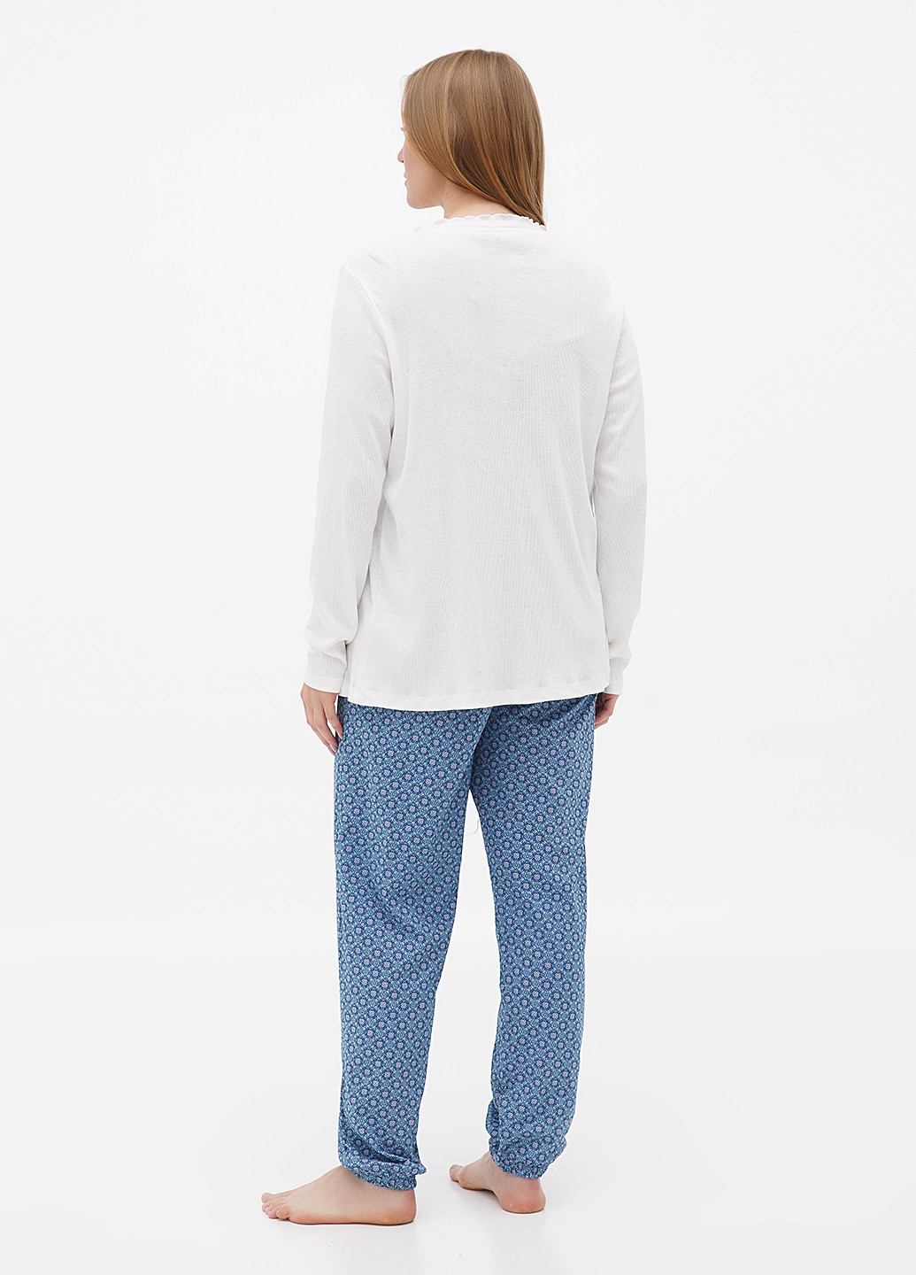 Блакитна всесезон жіноча піжама кофта + майка + шорти + брюки Esmara