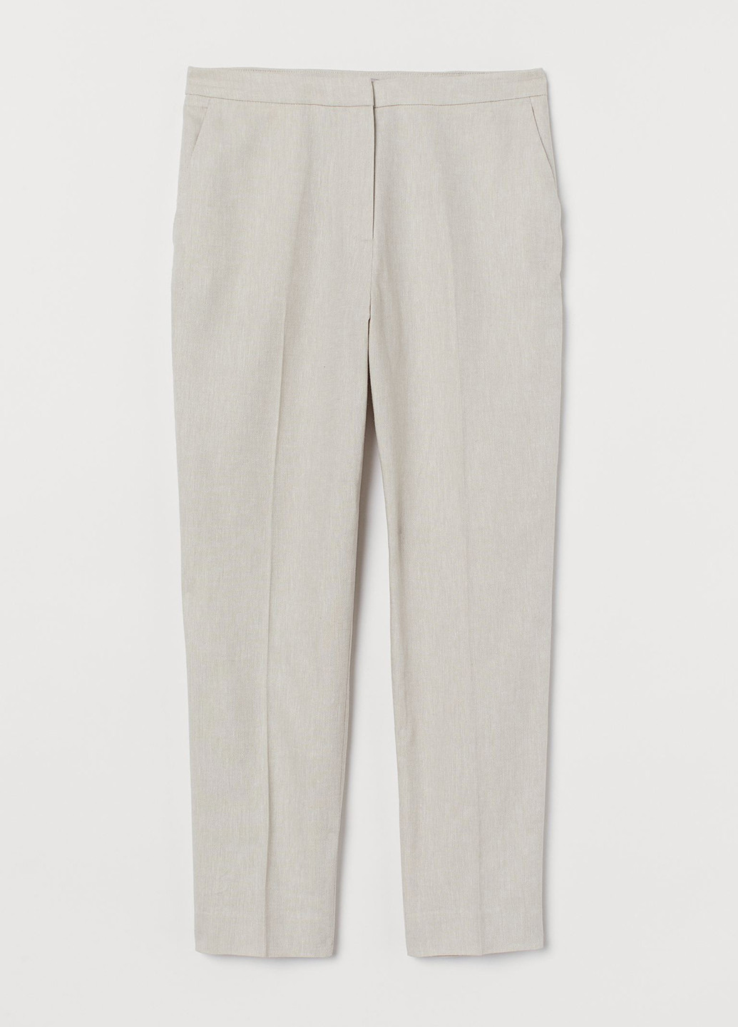 Серо-бежевые кэжуал летние классические брюки H&M