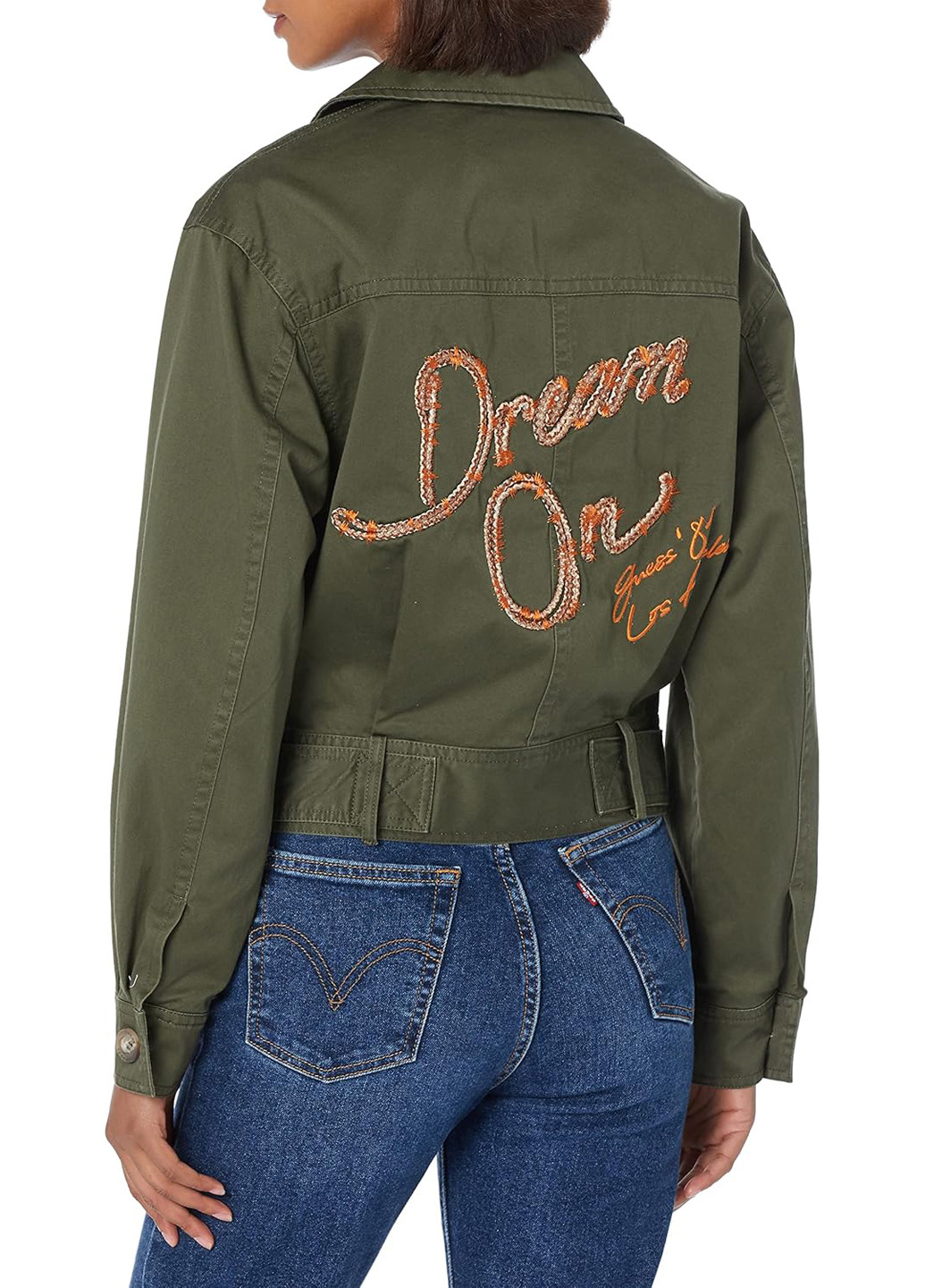 Оливкова (хакі) демісезонна куртка Guess
