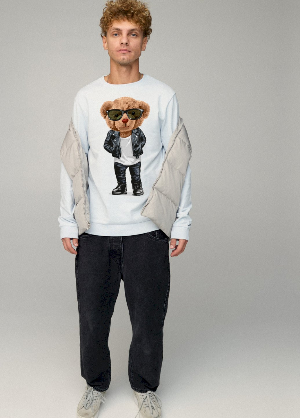 Светло-голубой свитшот мужской basic /no flis/ YAPPI (252258990)