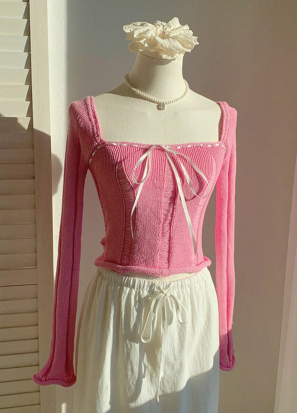 Розовый демисезонный свитер джемпер SHEIN