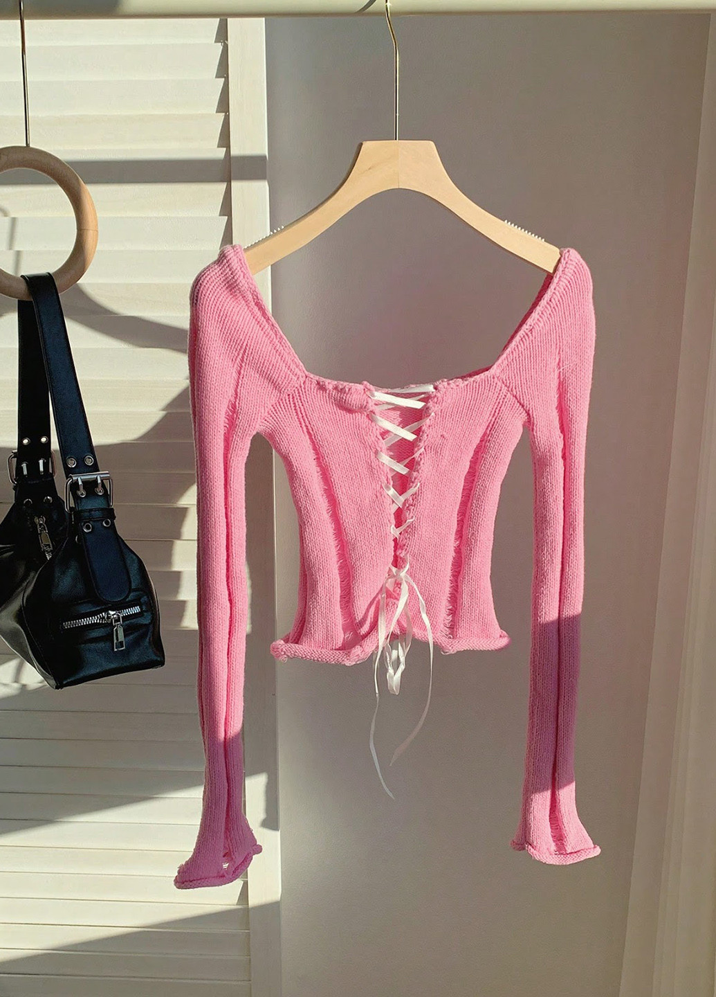 Розовый демисезонный свитер джемпер SHEIN