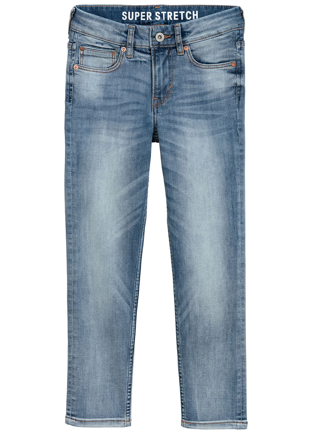 Светло-голубые демисезонные зауженные джинсы H&M