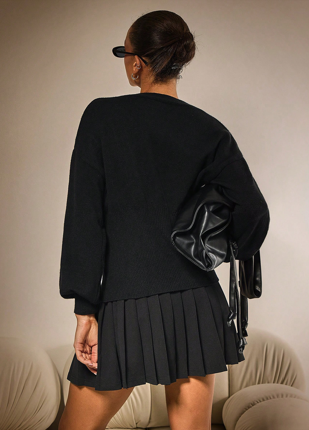 Черный демисезонный кардиган SHEIN