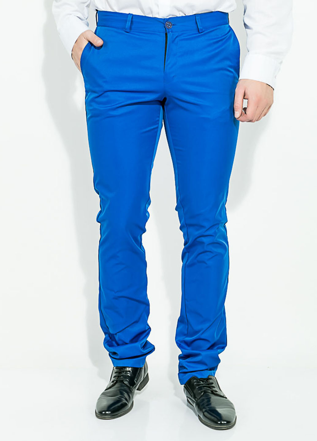 Сине-желтые кэжуал демисезонные прямые брюки Time of Style