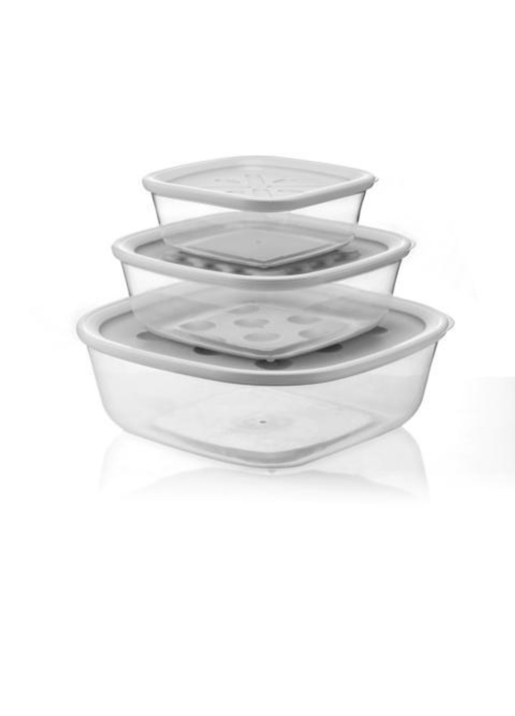 Набір харчових контейнерів 21885233 3 предмети сірі Guzzini (254861156)