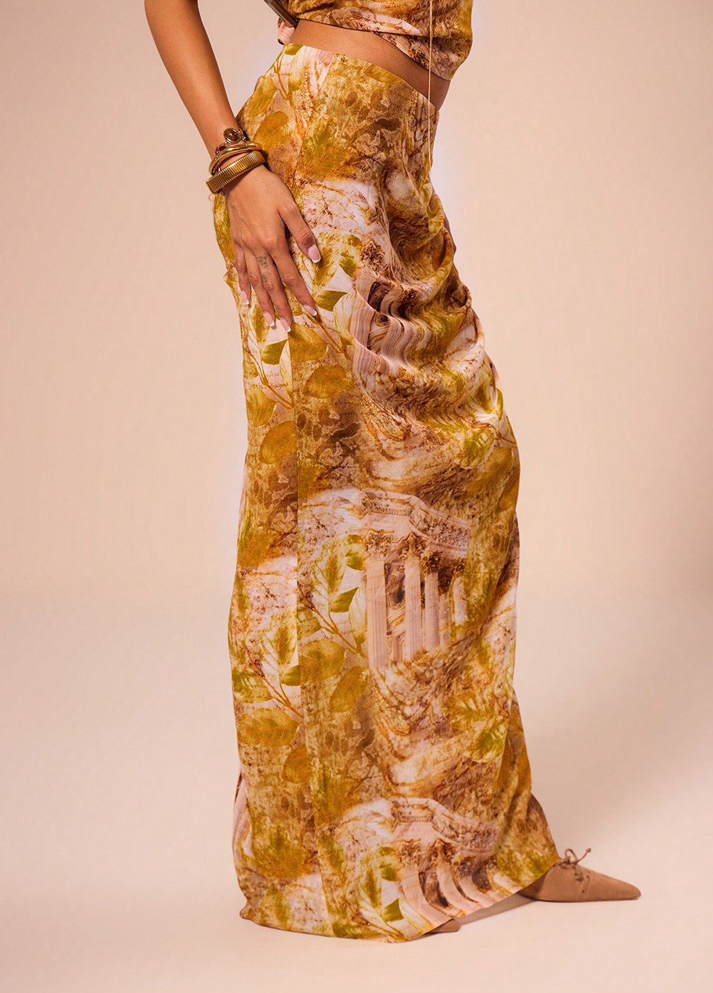 Разноцветная кэжуал с рисунком юбка SHEIN