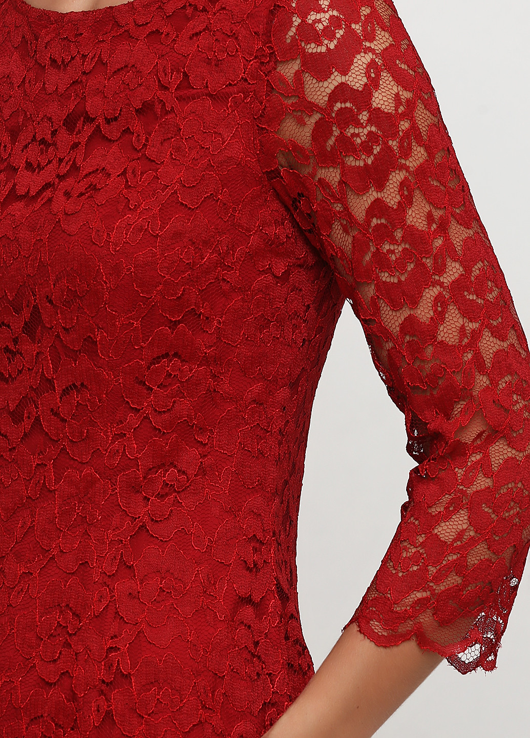 Темно-красное коктейльное платье футляр Patrizia Dini однотонное
