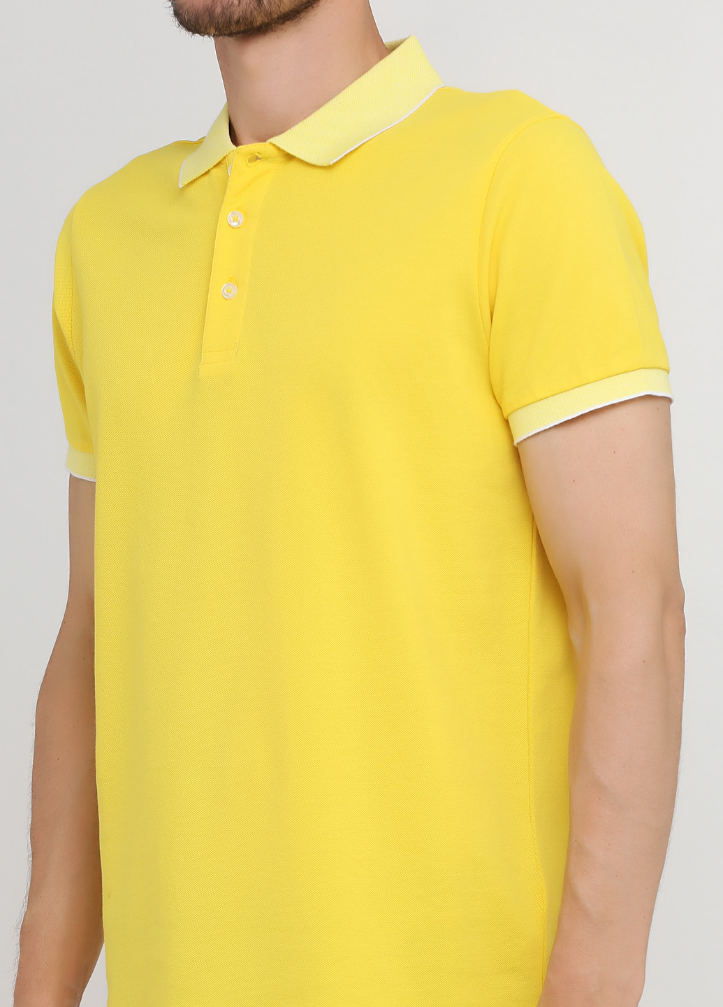 Желтая футболка-поло для мужчин Madoc Jeans однотонная