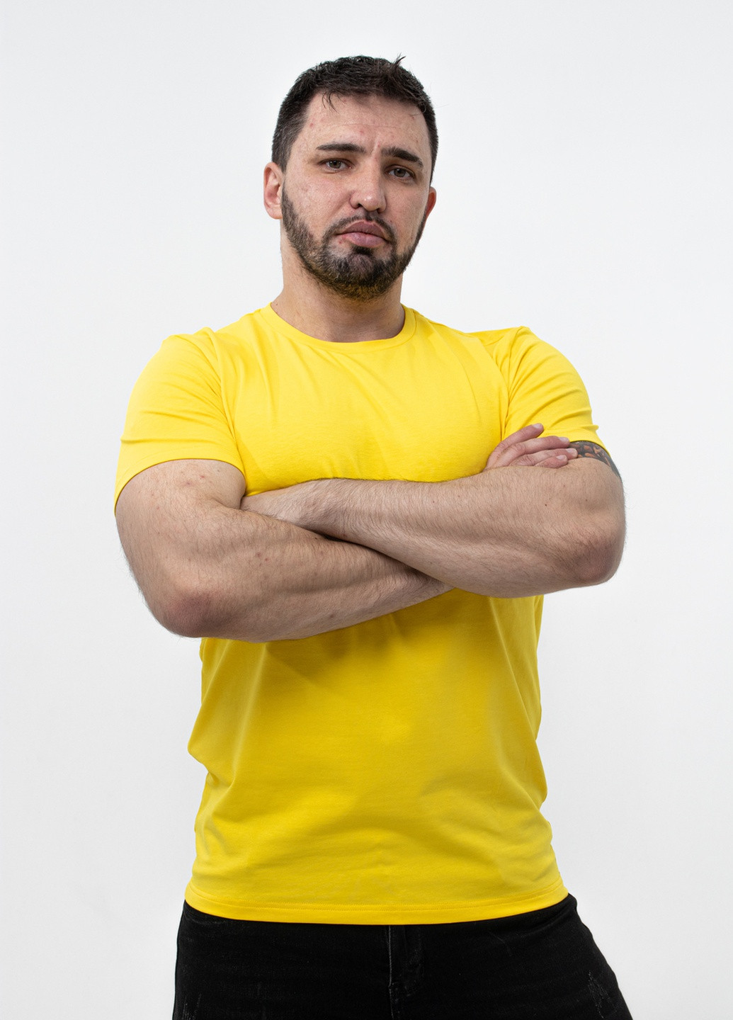 Жовта футболка базова чоловіча з коротким рукавом TvoePolo